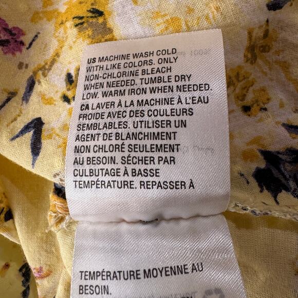 Karen Scott 1X-Large Top Floral Swiss Dots Button-Up 3/4 Sleeves Lightweight - Picture 9 of 9